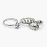 Women's Ring Pack of 3 - Silver, Women Finger Rings, Chase Value, Chase Value