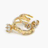 Women's Ring Pack of 3 - Golden, Women Finger Rings, Chase Value, Chase Value