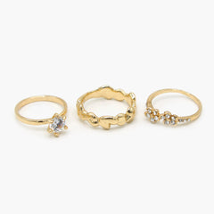 Women's Ring Pack of 3 - Golden