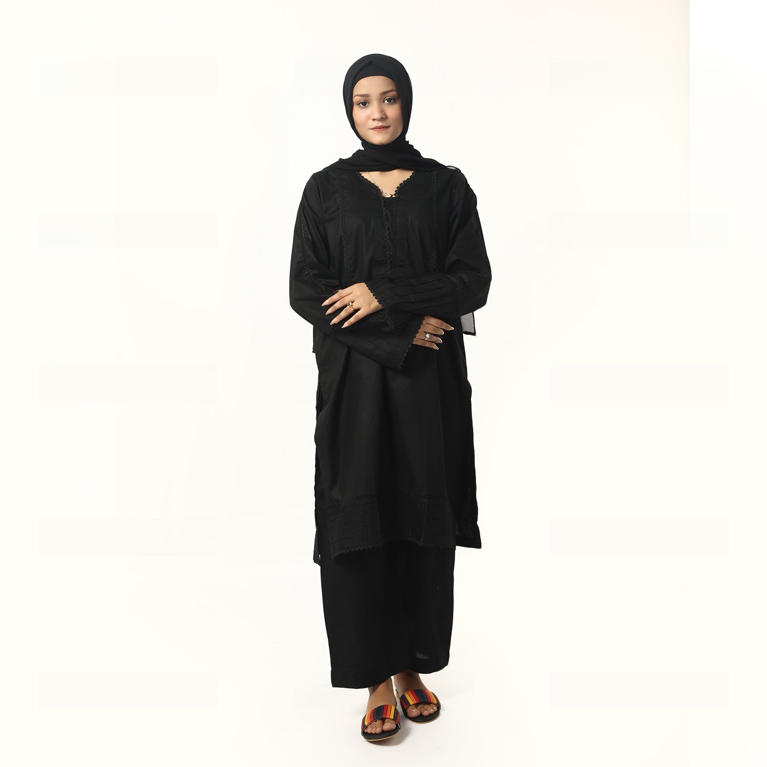 Women's Fancy 2Pcs Suit - Black, Women Shalwar Suits, Chase Value, Chase Value