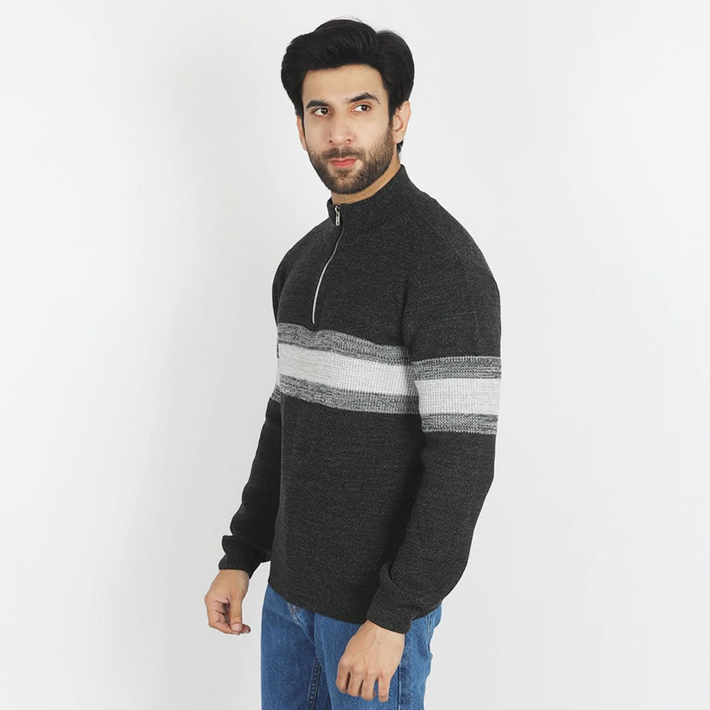 Eminent Men's Full Sleeves Sweaters - Charcoal, Men's Sweater & Sweat Shirts, Eminent, Chase Value