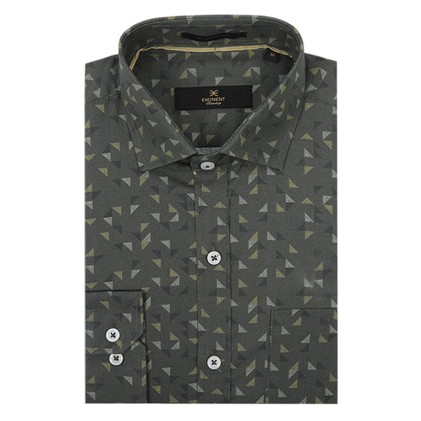 Eminent Men's Printed Shirt - Olive Green