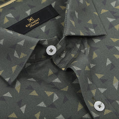 Eminent Men's Printed Shirt - Olive Green