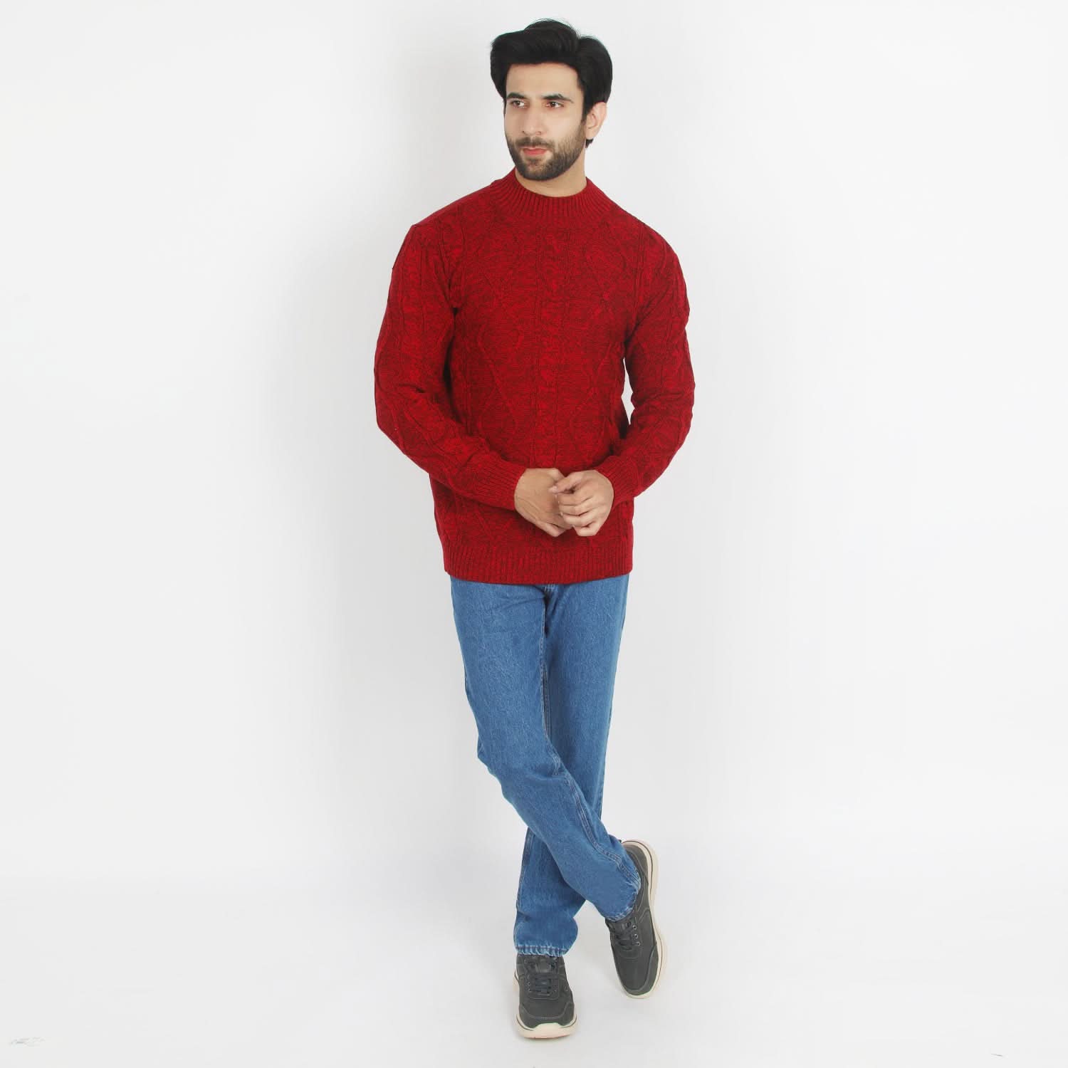 Eminent Men's Full Sleeves Sweater - Maroon, Men's Sweater & Sweat Shirts, Eminent, Chase Value