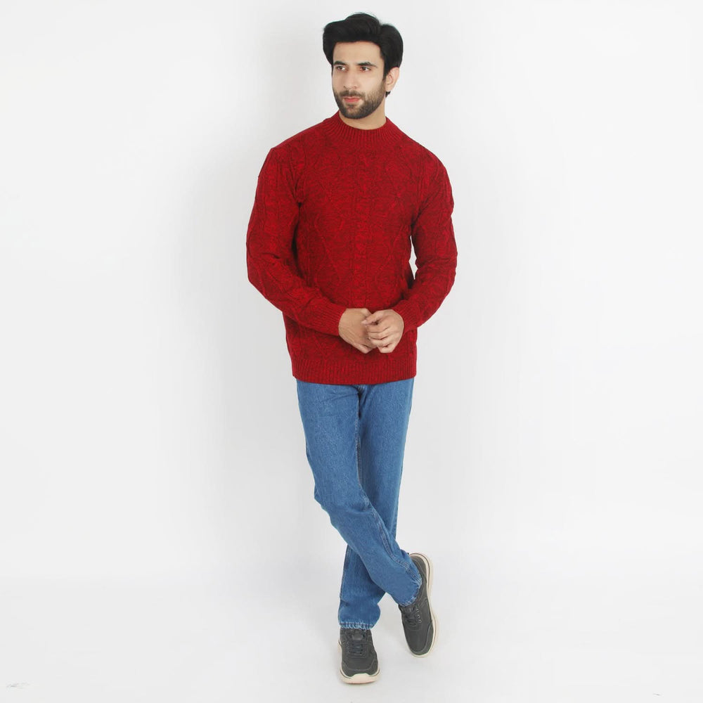Eminent Men's Full Sleeves Sweater - Maroon, Men's Sweater & Sweat Shirts, Eminent, Chase Value