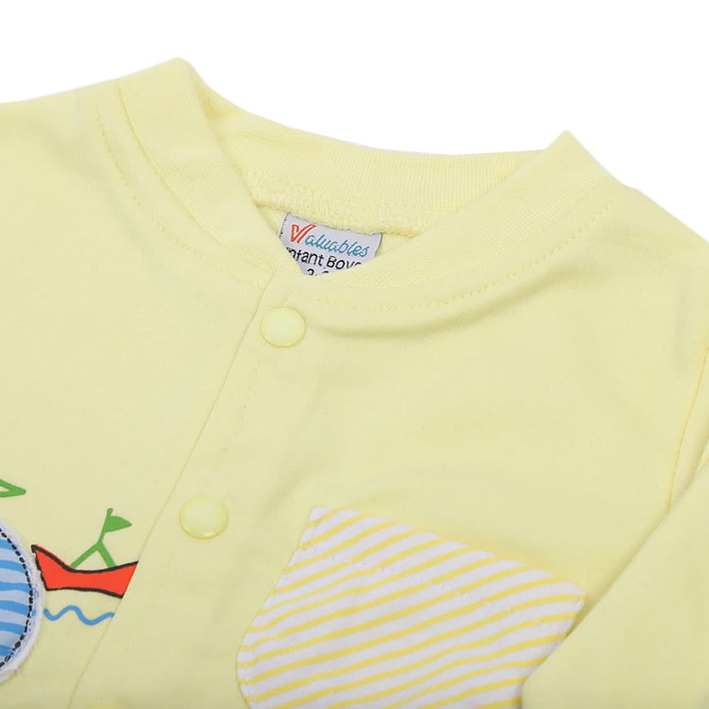 Newborn Boys Full Sleeves 2pcs Suit - Yellow, Newborn Boys Sets & Suits, Chase Value, Chase Value
