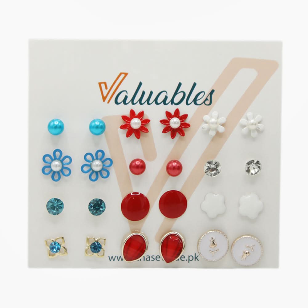 Girls Top Card Pack of 12 - Multi Color, Girls Earrings & Tops, Chase Value, Chase Value