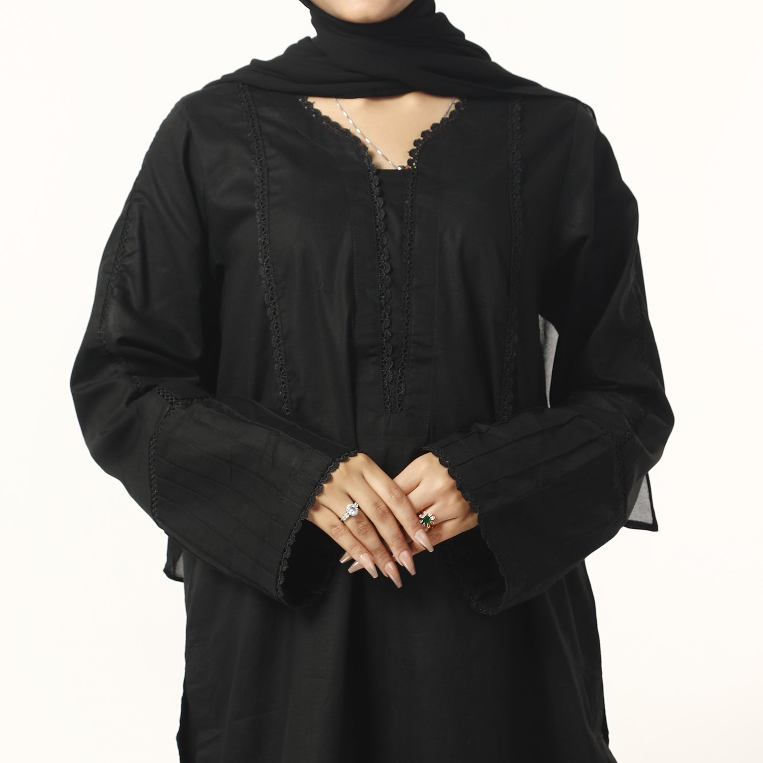 Women's Fancy 2Pcs Suit - Black, Women Shalwar Suits, Chase Value, Chase Value
