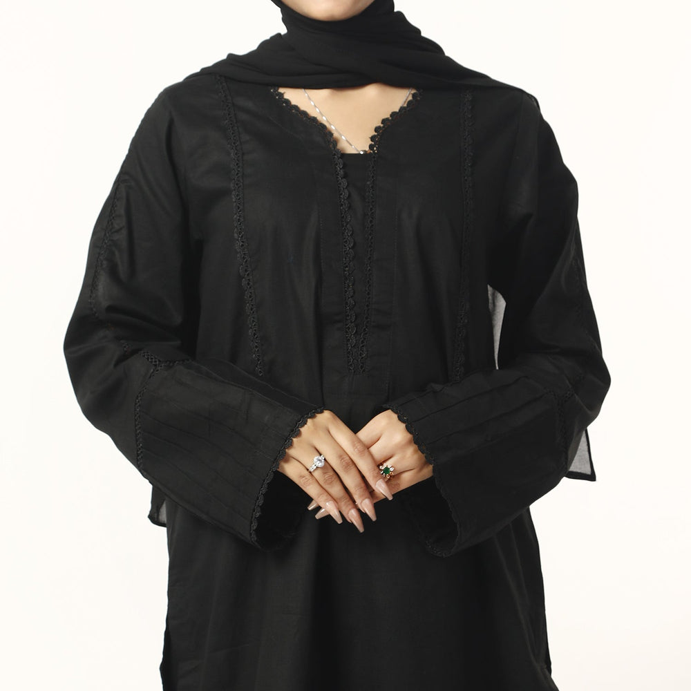 Women's Fancy 2Pcs Suit - Black, Women Shalwar Suits, Chase Value, Chase Value