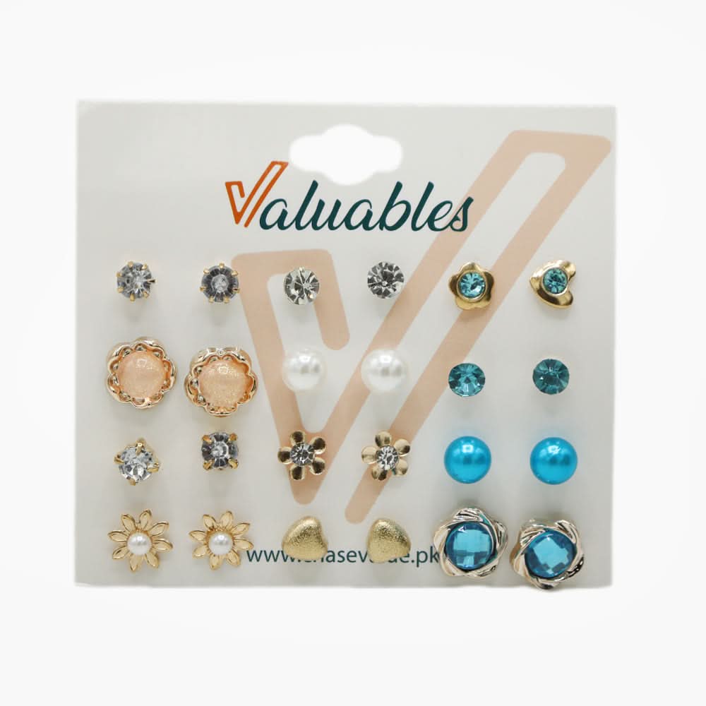 Girls Top Card Pack of 12 - Multi Color, Girls Earrings & Tops, Chase Value, Chase Value