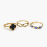 Women's Ring Pack of 3 - Golden, Women Finger Rings, Chase Value, Chase Value