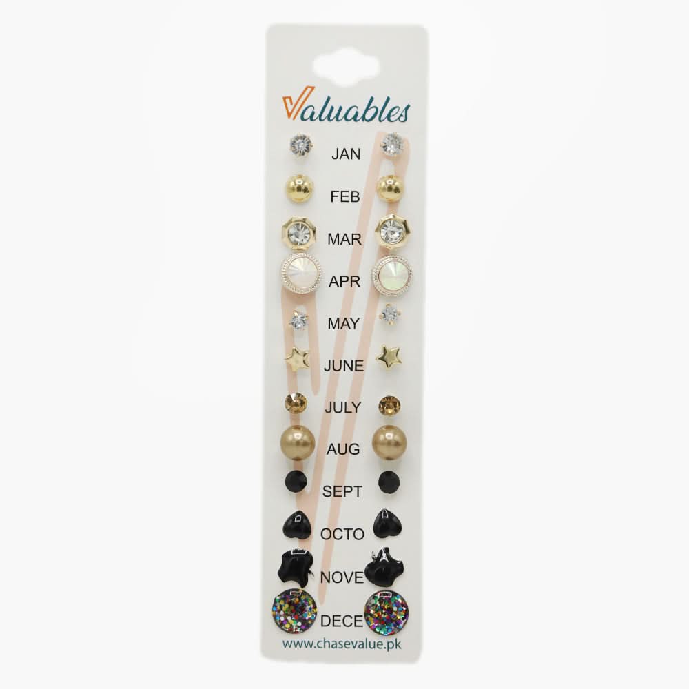 Girls Top Card Pack of 12 - Multi Color, Girls Earrings & Tops, Chase Value, Chase Value