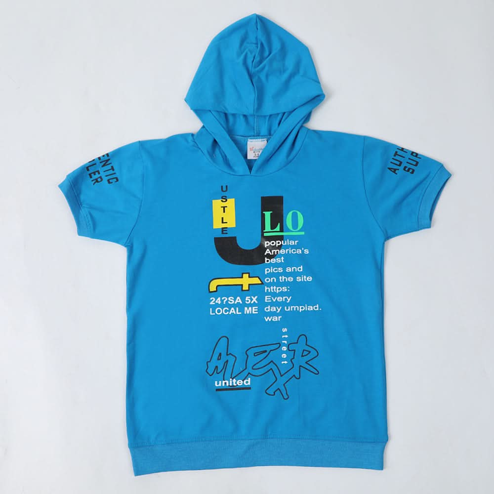 Boys Hooded T-Shirt - Blue, Boys T-Shirts, Chase Value, Chase Value