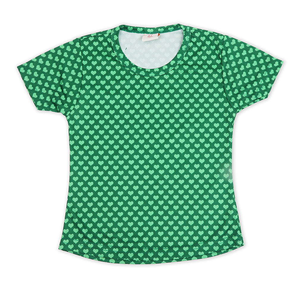 Valuable Girls Independence Day Half Sleeves T-Shirt - Green, Girls T-Shirts, Chase Value, Chase Value