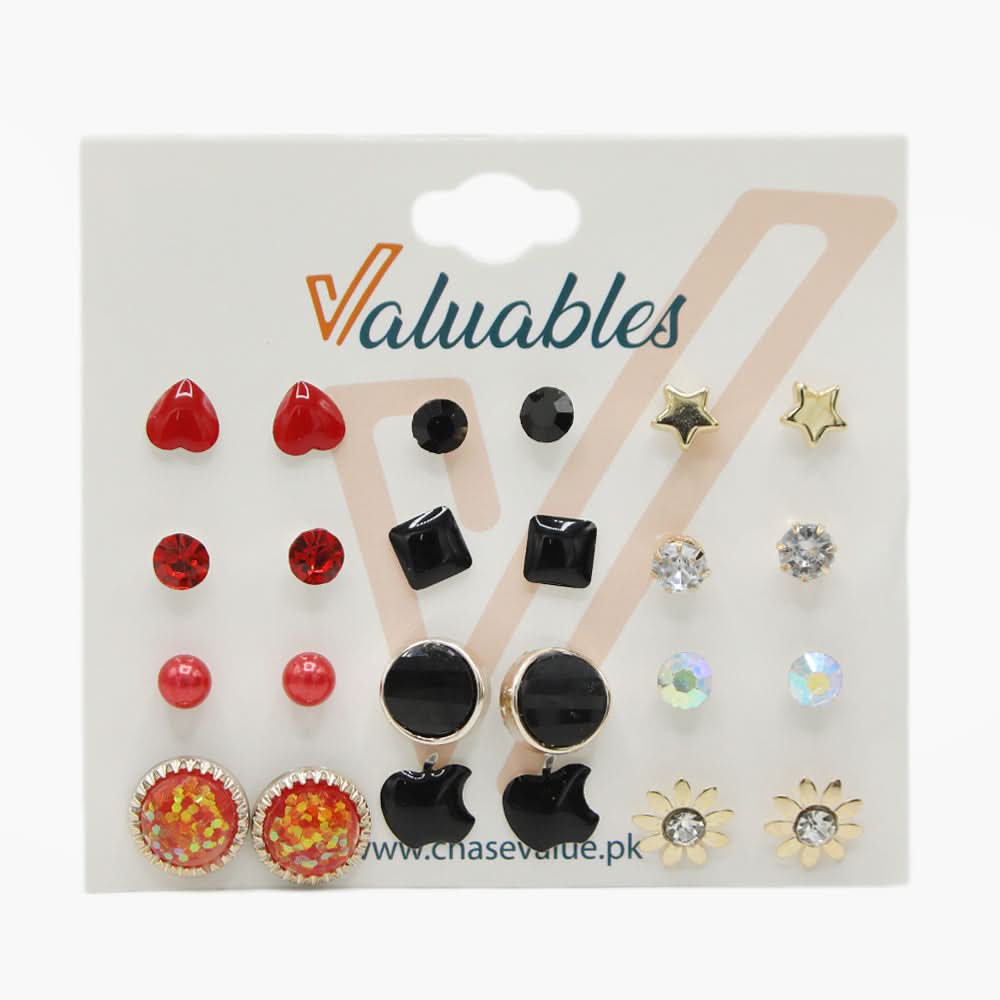 Girls Top Card Pack of 12 - Multi Color, Girls Earrings & Tops, Chase Value, Chase Value