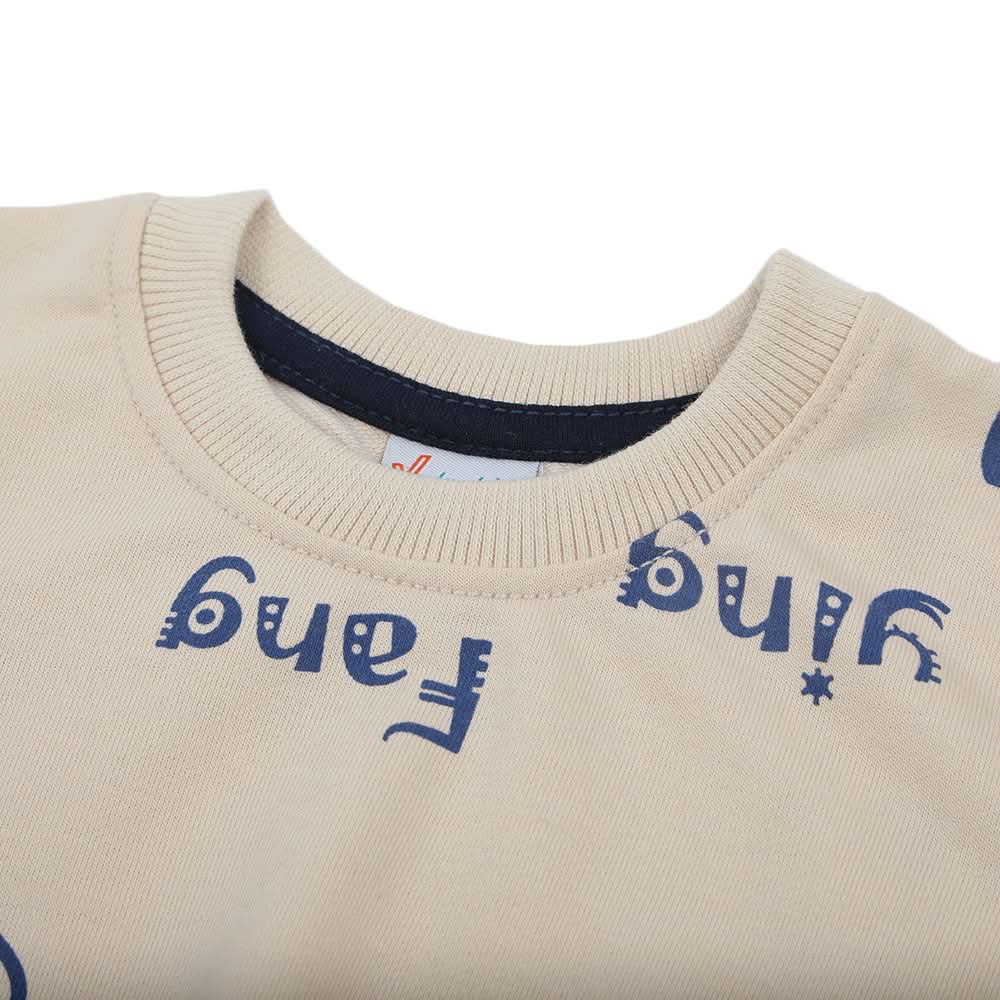 Newborn Boys Full Sleeves T-Shirt - Beige, Newborn Boys Shirts & T-Shirts, Chase Value, Chase Value