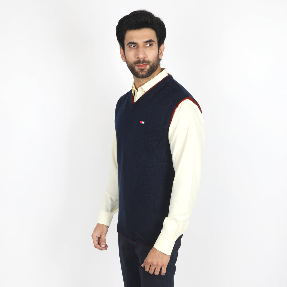 Men's Sleeveless Sweater - Navy Blue, Men's Sweater & Sweat Shirts, Chase Value, Chase Value
