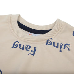 Newborn Boys Full Sleeves T-Shirt - Beige