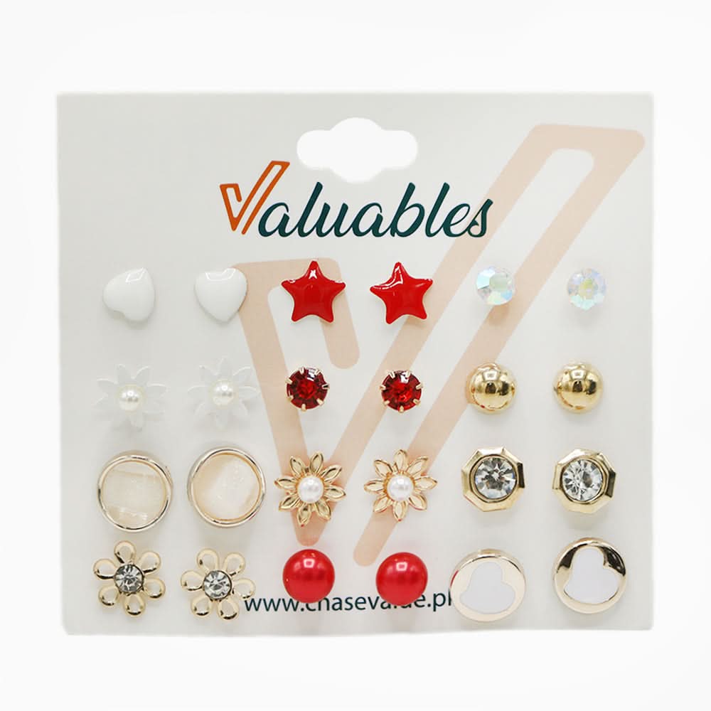 Girls Top Card Pack of 12 - Multi Color, Girls Earrings & Tops, Chase Value, Chase Value