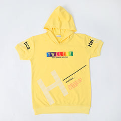 Boys Hooded T-Shirt - Yellow, Boys T-Shirts, Chase Value, Chase Value