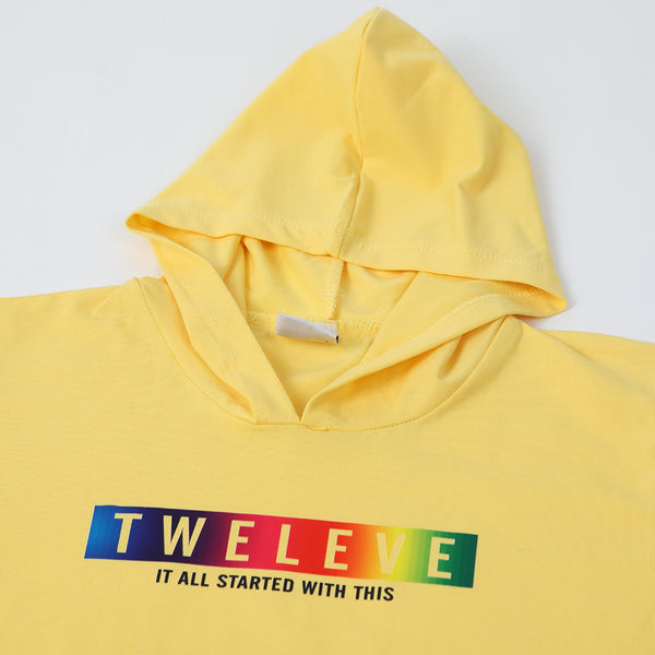 Boys Hooded T-Shirt - Yellow