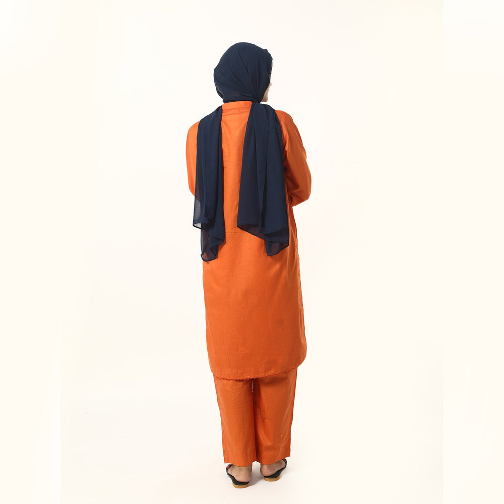 Women's Fancy 2Pcs Suit - Orange, Women Shalwar Suits, Chase Value, Chase Value