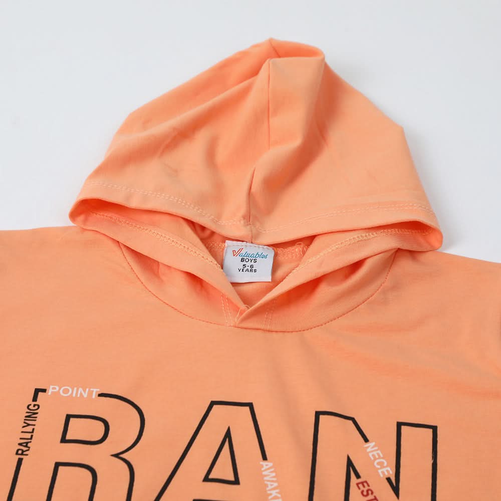 Boys Hooded T-Shirt - Peach, Boys T-Shirts, Chase Value, Chase Value