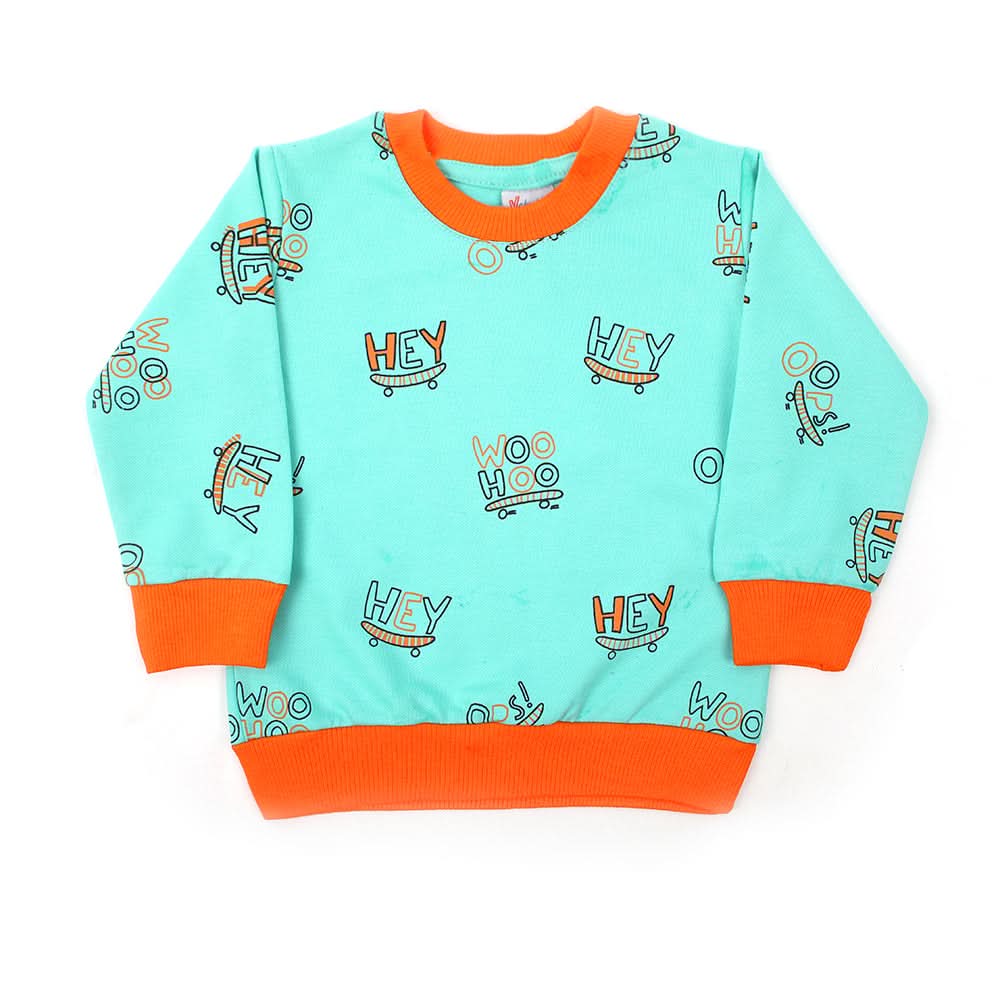 Boys Full Sleeves SweatShirt - Cyan, Boys Hoodies & Sweat Shirts, Chase Value, Chase Value