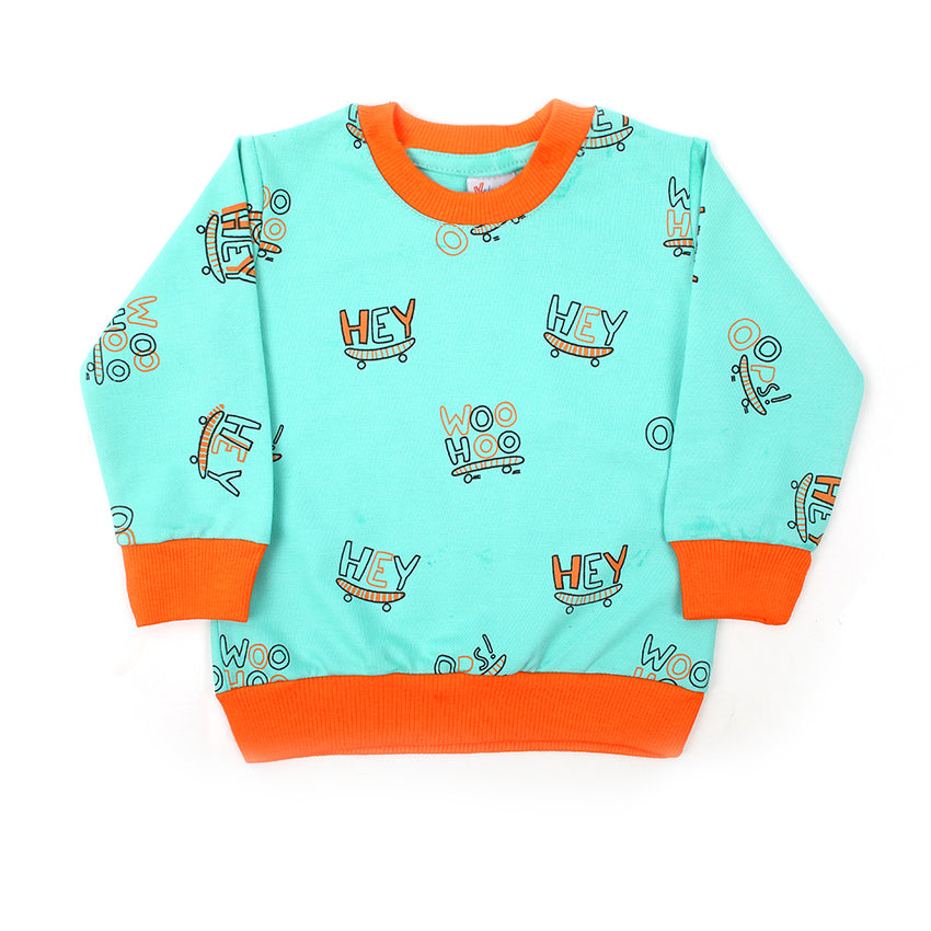 Boys Full Sleeves SweatShirt - Cyan