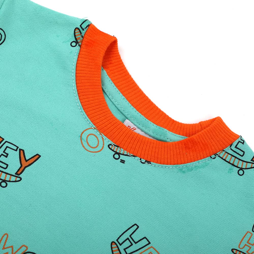 Boys Full Sleeves SweatShirt - Cyan, Boys Hoodies & Sweat Shirts, Chase Value, Chase Value