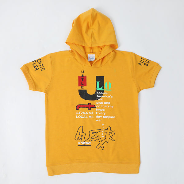Boys Hooded T-Shirt - Mustard, Boys T-Shirts, Chase Value, Chase Value