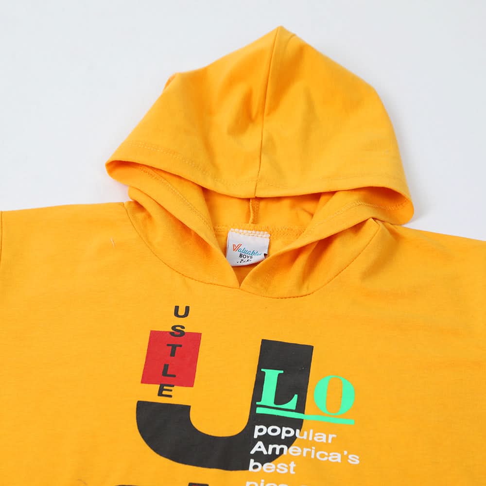 Boys Hooded T-Shirt - Mustard, Boys T-Shirts, Chase Value, Chase Value