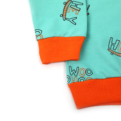 Boys Full Sleeves SweatShirt - Cyan