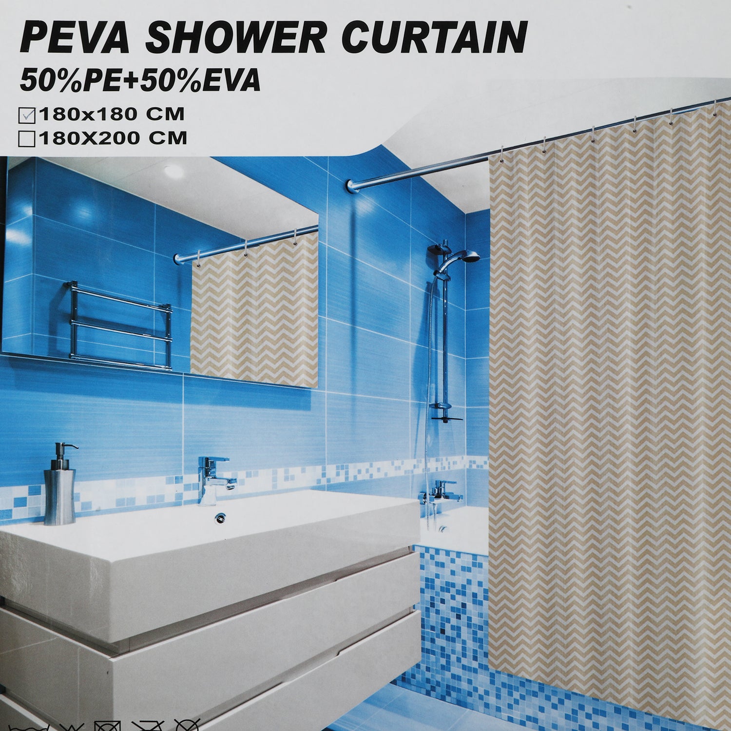 PEVA Shower Curtain  -  Multi Color, Shower Curtain, Chase Value, Chase Value