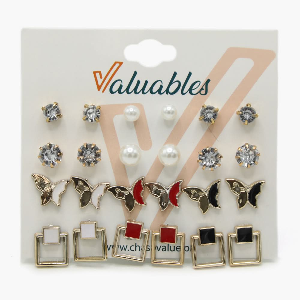 Girls Top Card Pack of 12 - Multi Color, Girls Earrings & Tops, Chase Value, Chase Value