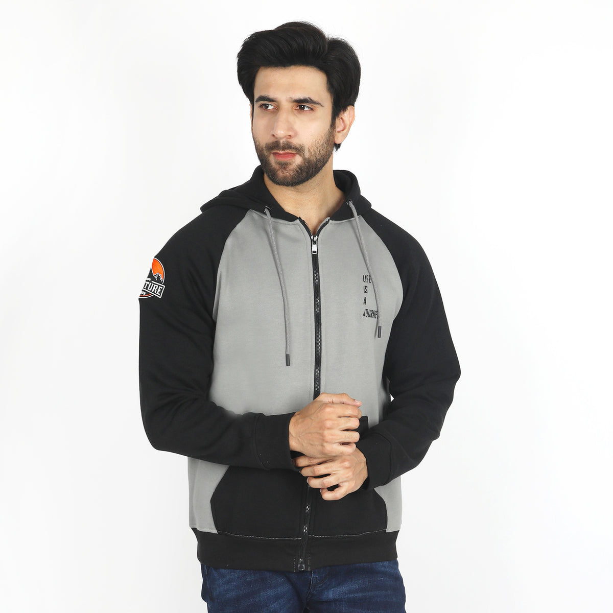 Eminent Men's Full Sleeves Jacket - Black & Grey, Men's Jackets & Hoodies, Eminent, Chase Value
