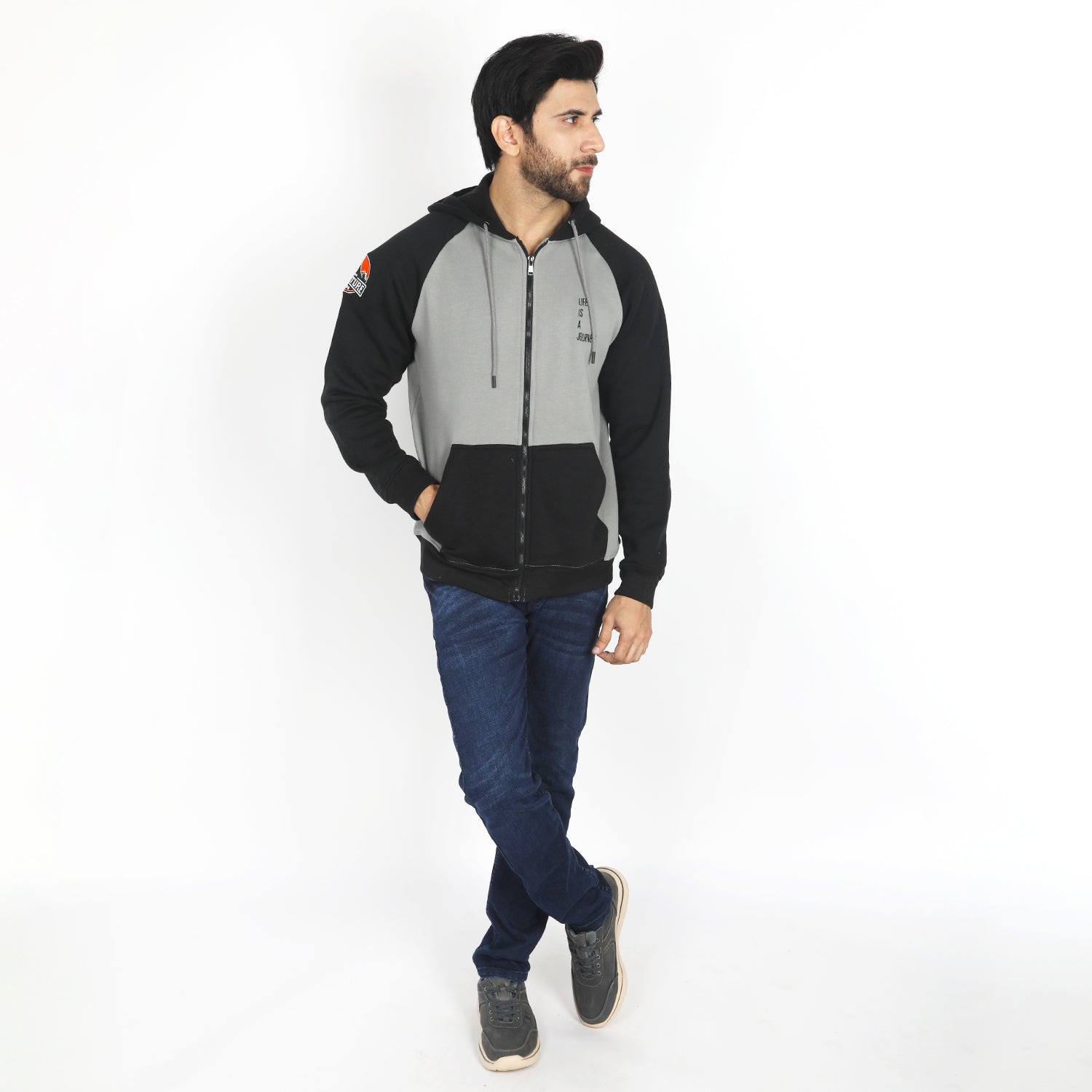 Eminent Men's Full Sleeves Jacket - Black & Grey, Men's Jackets & Hoodies, Eminent, Chase Value