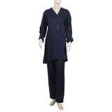 Women's Dyed Solid Co-Ord Set - Navy Blue, Women Co-Ord Set, Chase Value, Chase Value
