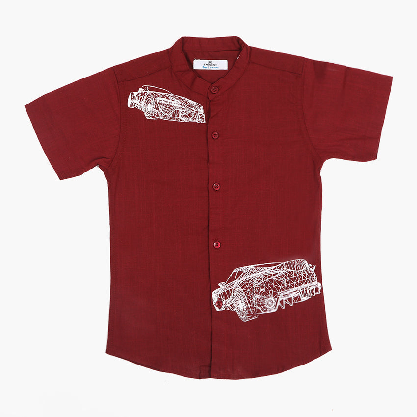 Eminent Boys Half Sleeves Casual Shirt  - Maroon