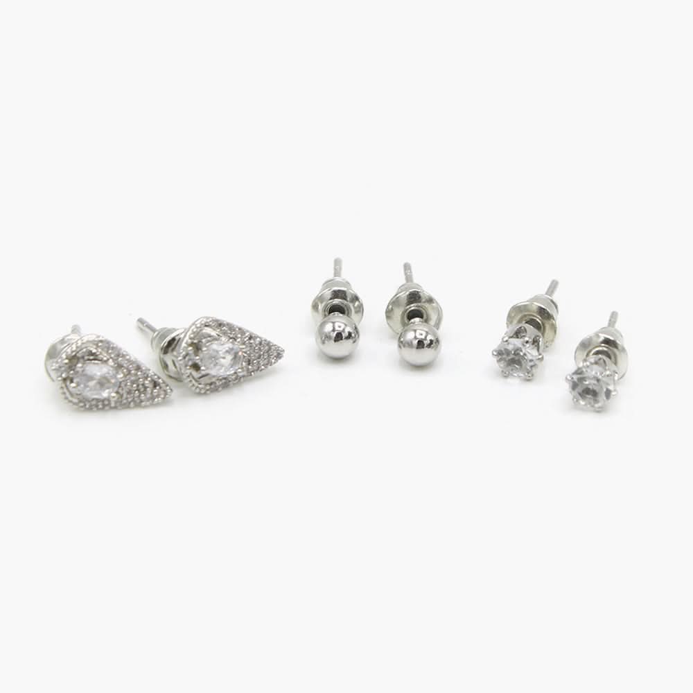 Girls Minitop Pack of 3 - Silver, Girls Earrings & Tops, Chase Value, Chase Value
