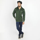 Men's Full Sleeves Hoodie Jacket - Green, Men's Jackets & Hoodies, Chase Value, Chase Value