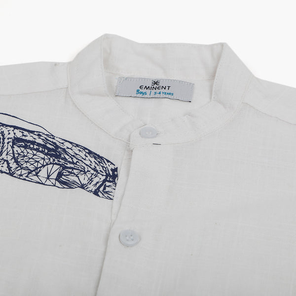 Eminent Boys Half Sleeves Casual Shirt  - White