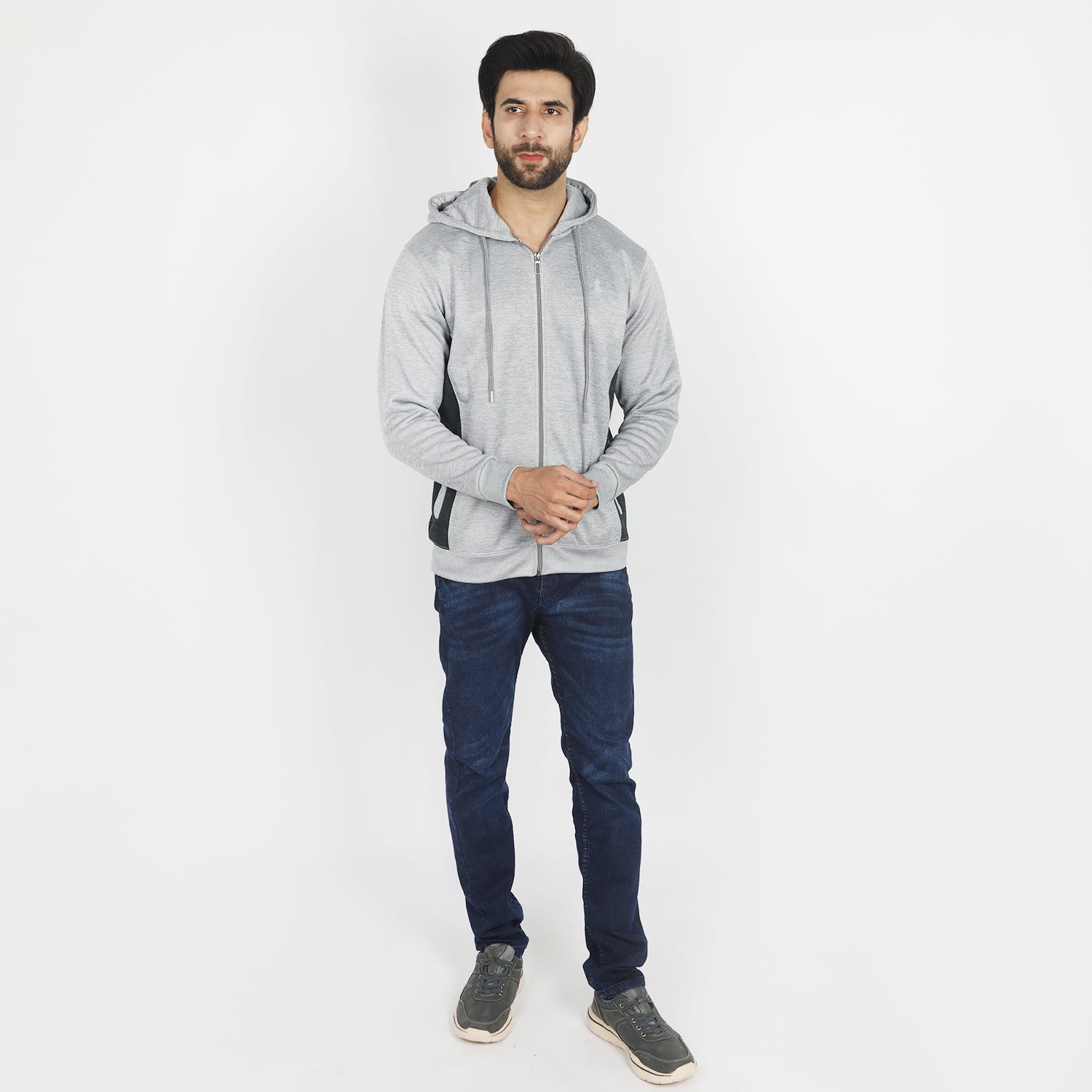 Men's Full Sleeves Hoodie Jacket - Grey, Men's Jackets & Hoodies, Chase Value, Chase Value