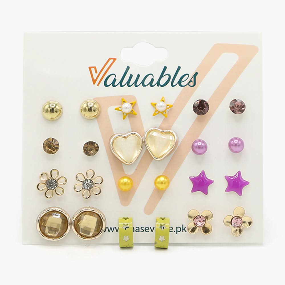 Girls Top Card Pack of 12 - Multi Color, Girls Earrings & Tops, Chase Value, Chase Value
