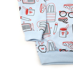 Girls Full Sleeves Hoodie T-Shirt - Light Blue