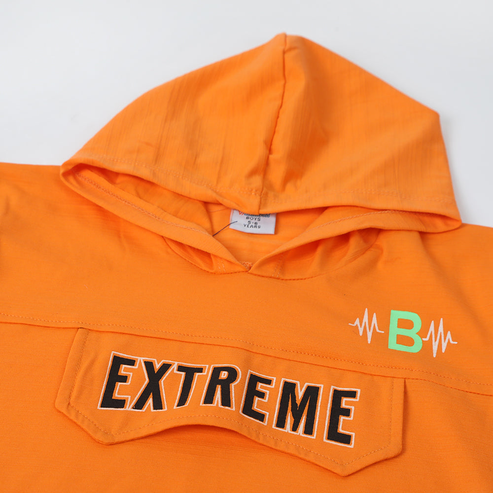 Boys Hooded T-Shirt - Peach, Boys T-Shirts, Chase Value, Chase Value