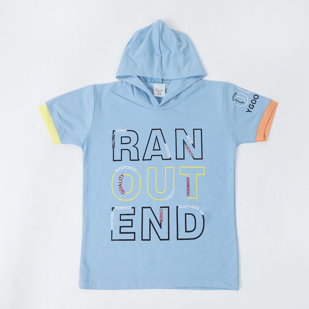 Boys Hooded T-Shirt - Sky Blue, Boys T-Shirts, Chase Value, Chase Value