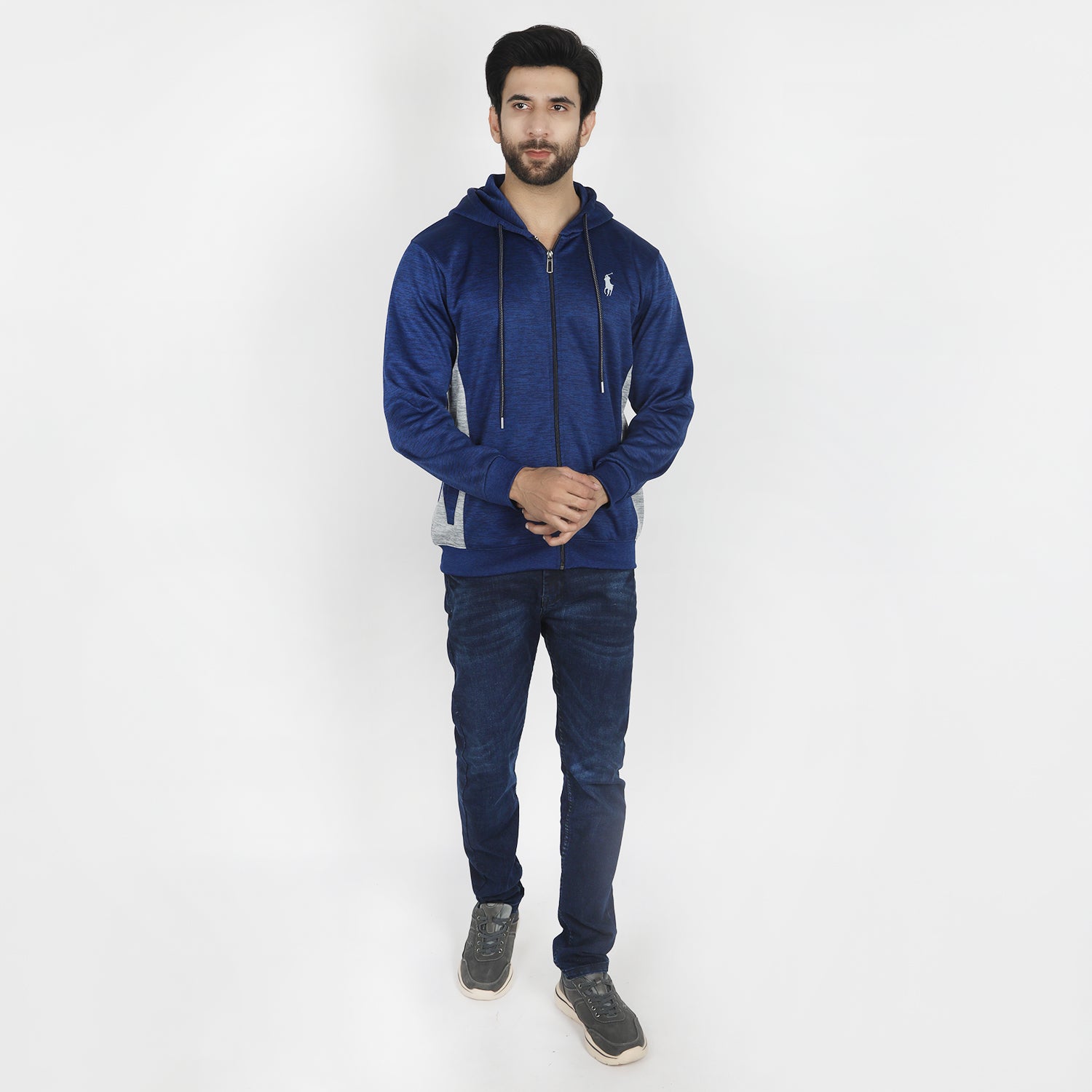 Men's Full Sleeves Hoodie Jacket - Navy Blue, Men's Jackets & Hoodies, Chase Value, Chase Value