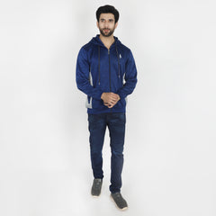 Men's Full Sleeves Hoodie Jacket - Navy Blue