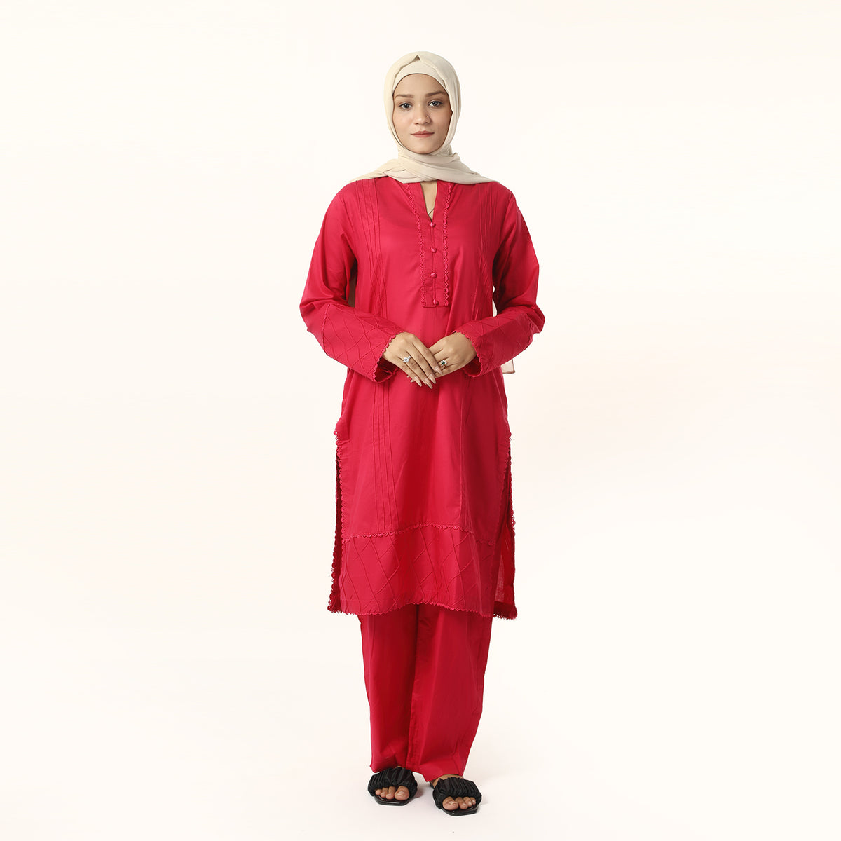 Women's Fancy 2Pcs Suit -  Tea Pink, Women Shalwar Suits, Chase Value, Chase Value